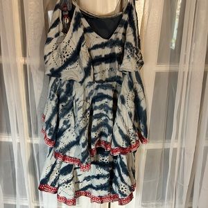 Hemant & Nandita blue tiered dress Women’s XS Knee Length
